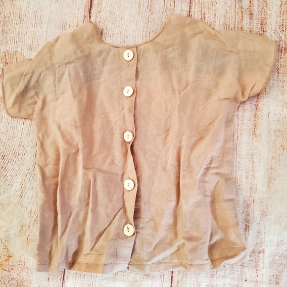 Gaya Lab beige linen blend baby shirt sz 2 - Picture 1 of 2